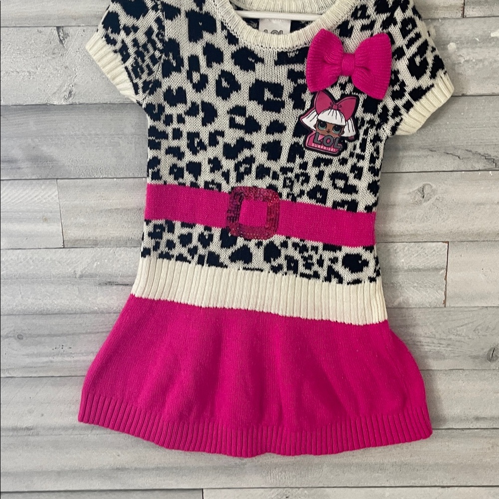 L.O.L. Surprise! Pink and Black Knit Dress- size xs4/5